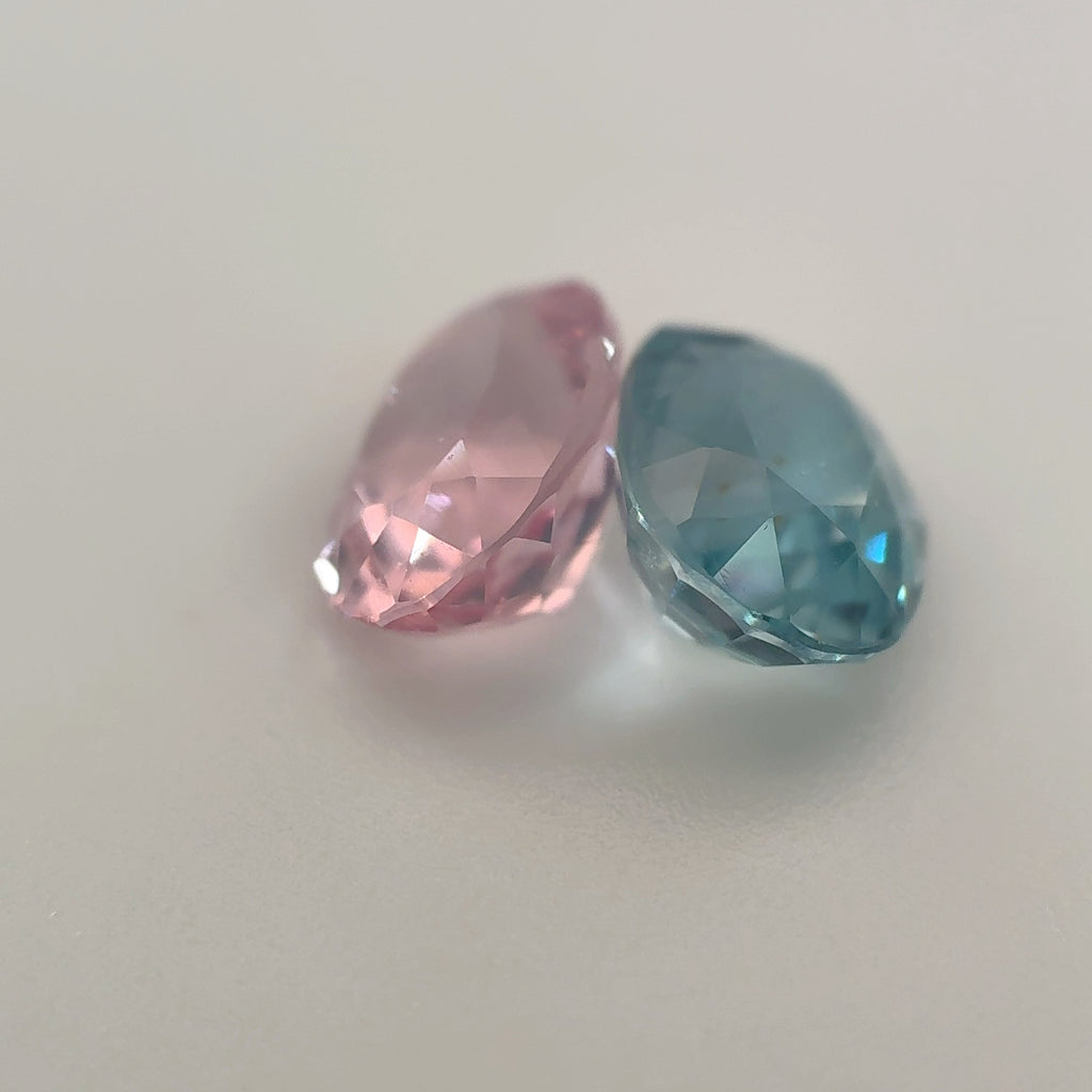Aquamarine & Morganite Reverse Pair, Oval, 2.15ct