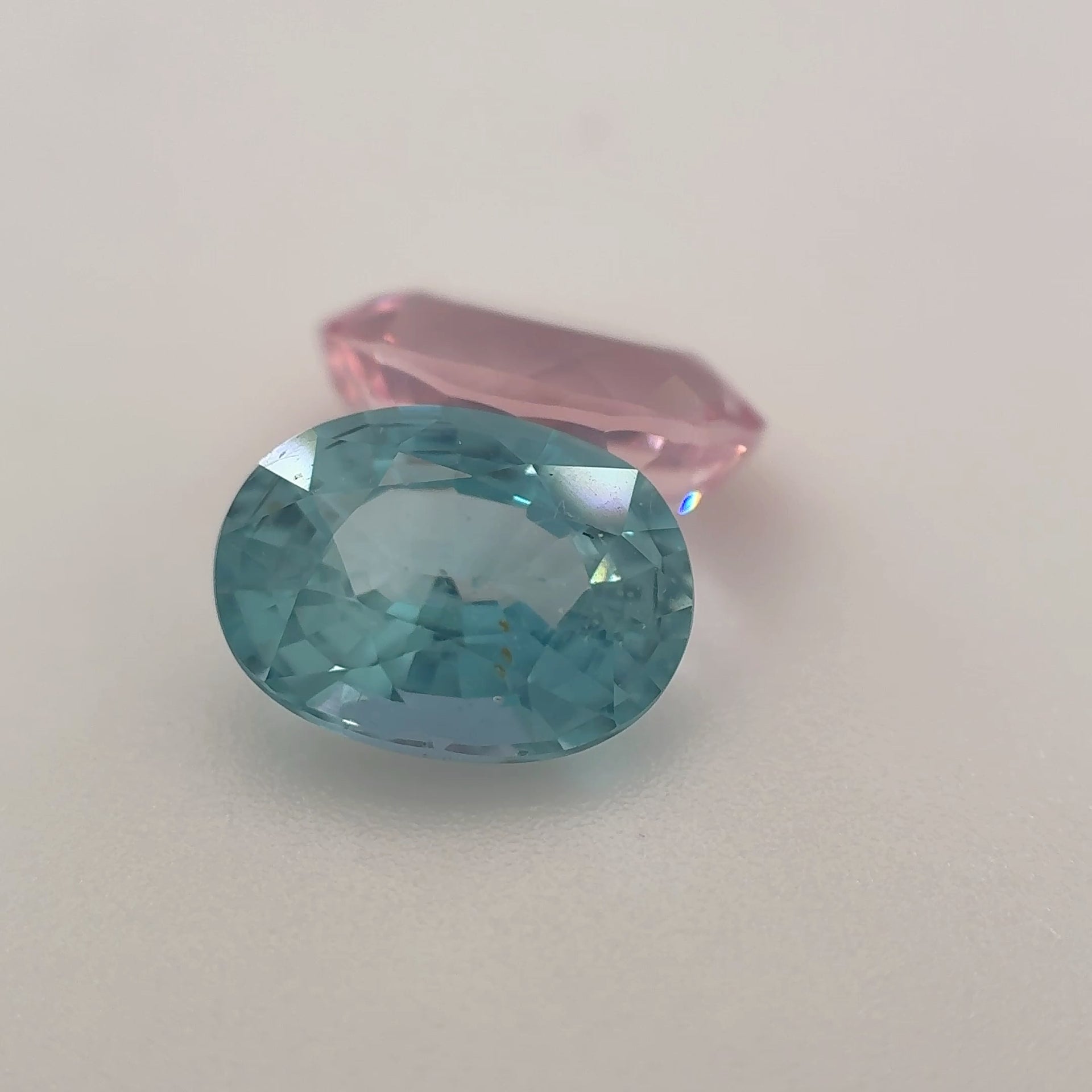 Aquamarine & Morganite Reverse Pair, Oval, 2.15ct