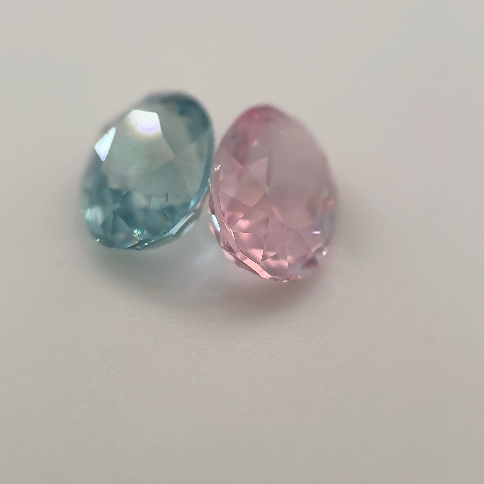 Aquamarine & Morganite Reverse Pair, Oval, 2.15ct