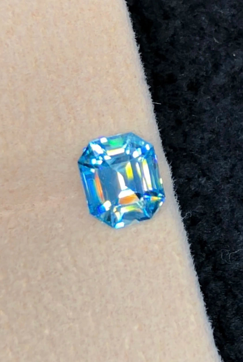 Blue Zircon, Emerald Cut, 1.76ct