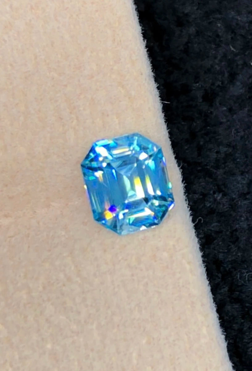 Blue Zircon, Emerald Cut, 1.76ct
