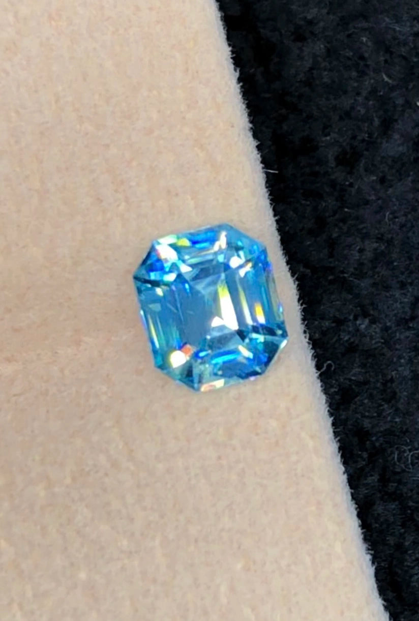 Blue Zircon, Emerald Cut, 1.76ct
