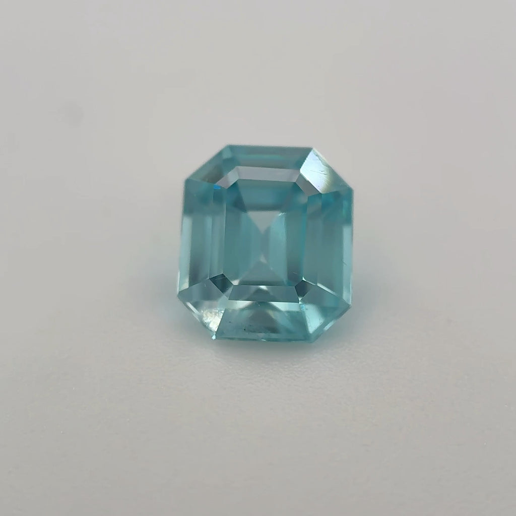Blue Zircon, Emerald Cut, 1.76ct