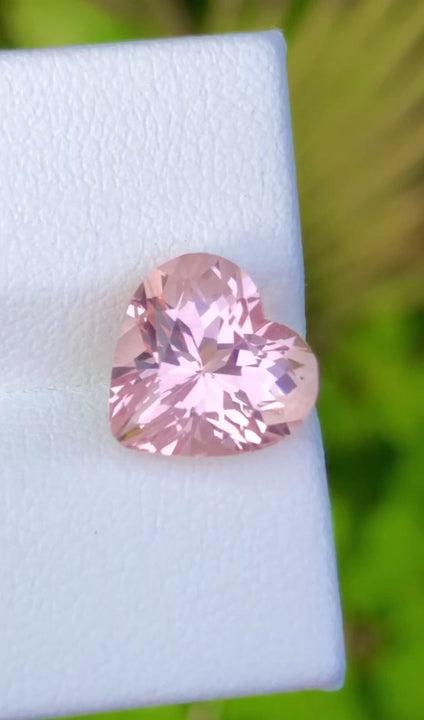 Pink Morganite, Heart Cut, 3.50ct