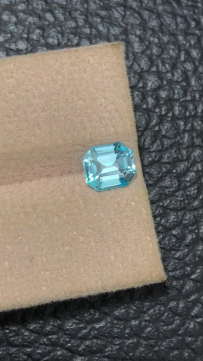 Blue Zircon, Emerald Cut, 1.76ct