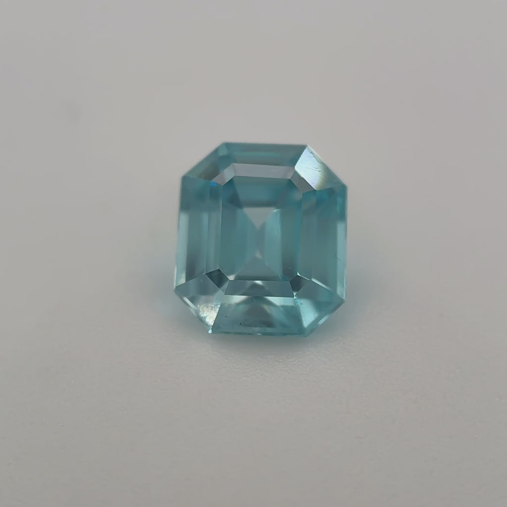 Blue Zircon, Emerald Cut, 1.76ct