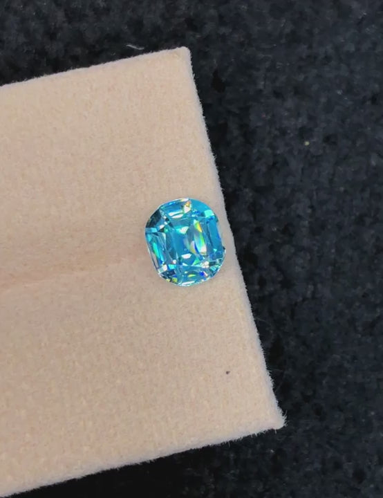 Blue Zircon, Cushion Cut, 1.91ct